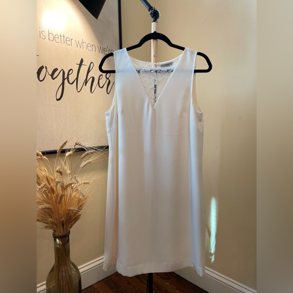 H&M Lacy Low Cut Detailed White/Off White Dress